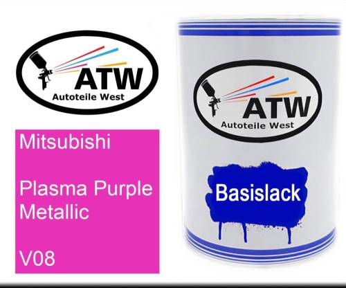 Mitsubishi, Plasma Purple Metallic, V08: 500ml Lackdose, von ATW Autoteile West.